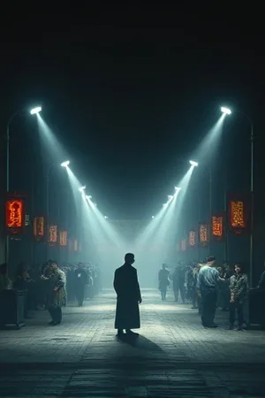 雾港纪事封面，雨夜码头与灯塔的竖向构图